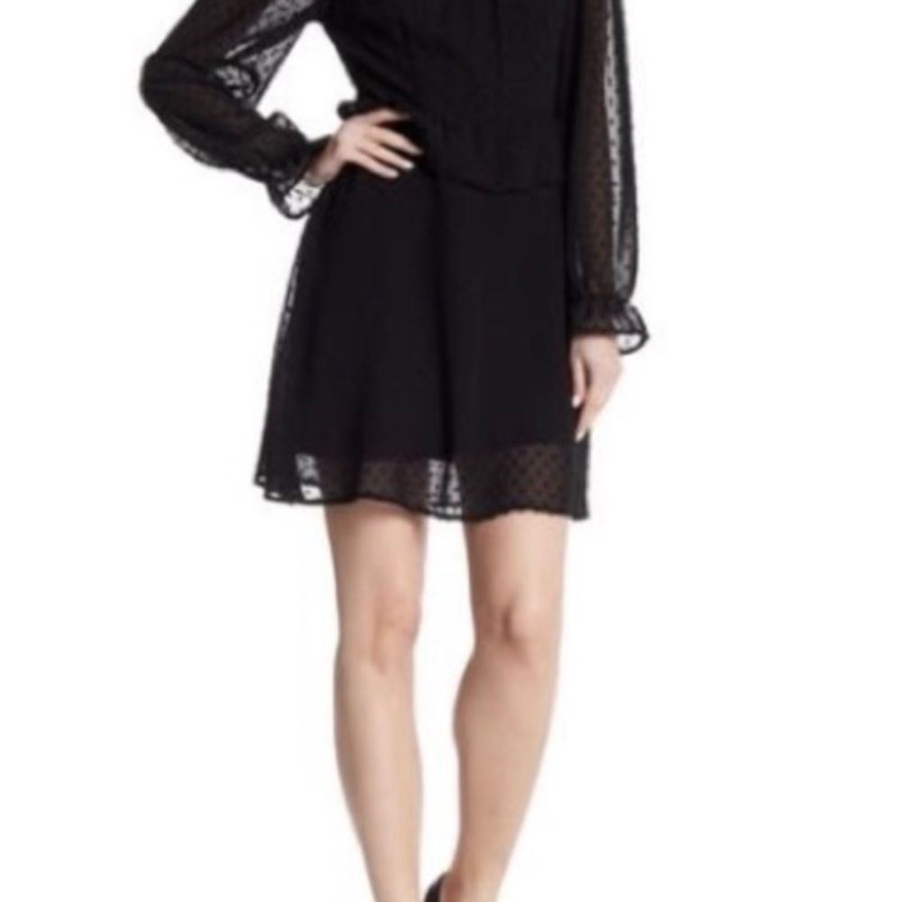 Romeo & Juliet Couture Black Sheer Sleeve Dress